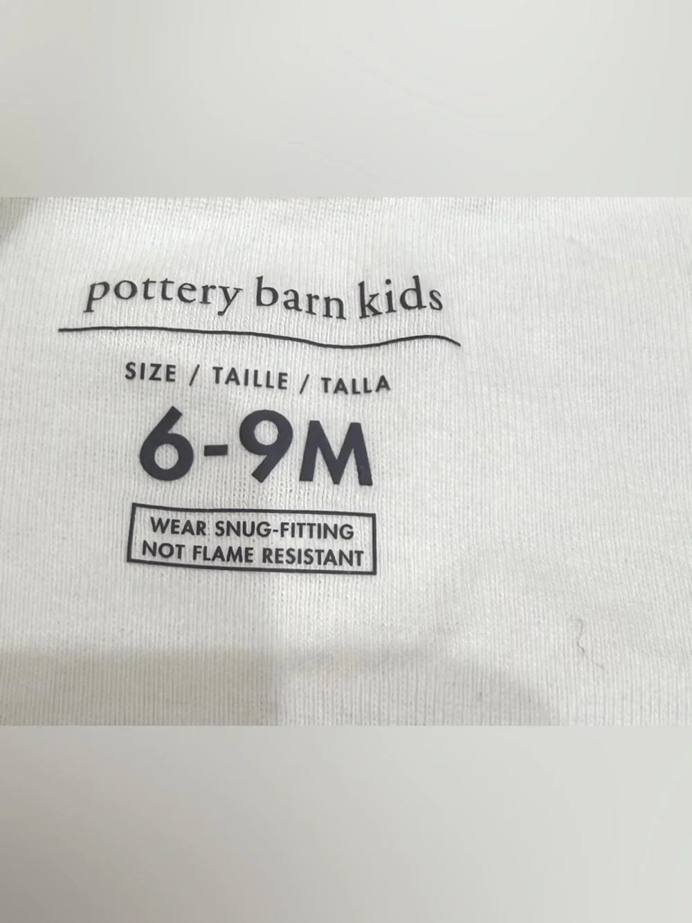 Pottery Barn Kids One Piece 100 Organic Cotton‎ White Size 6-9 Month